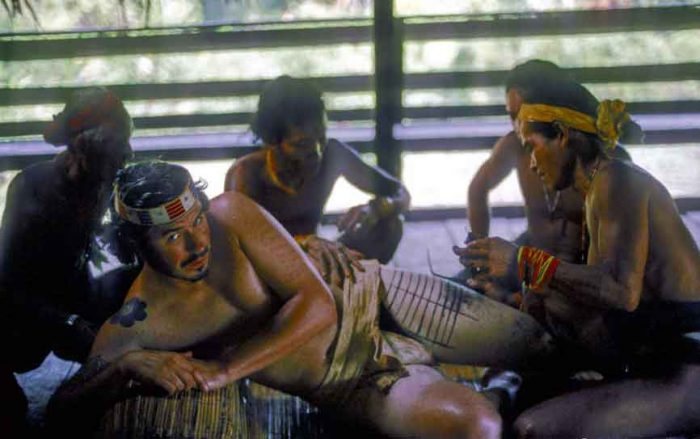 Samoan tattoo technique.