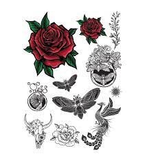 Sticker and spray temporary tattoos.
