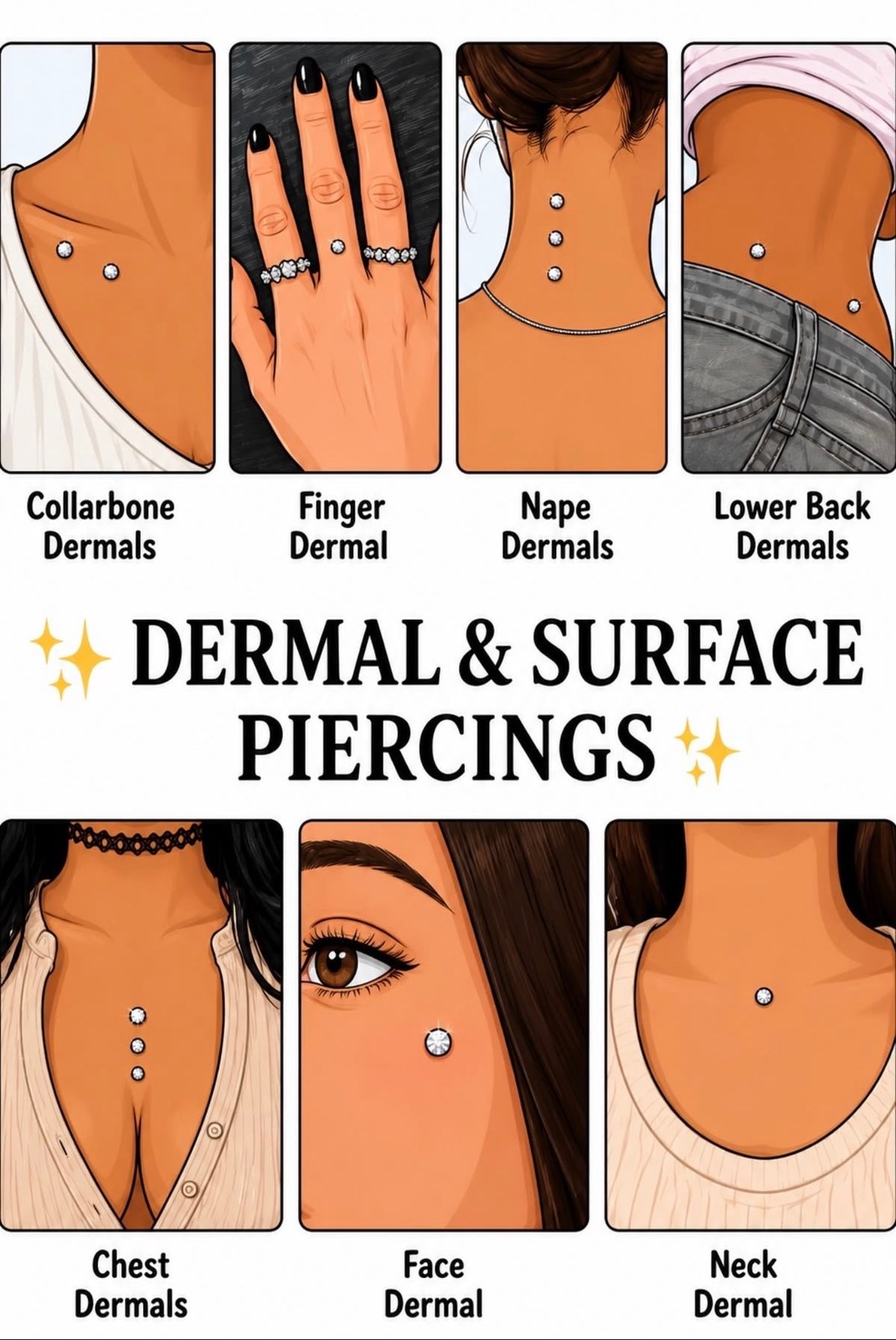 Dermal Piercing — nokta şeması