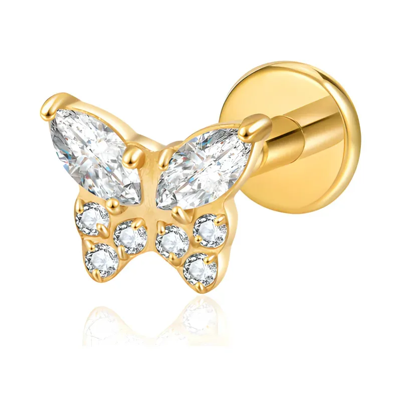 Kelebek, titanyum piercing
