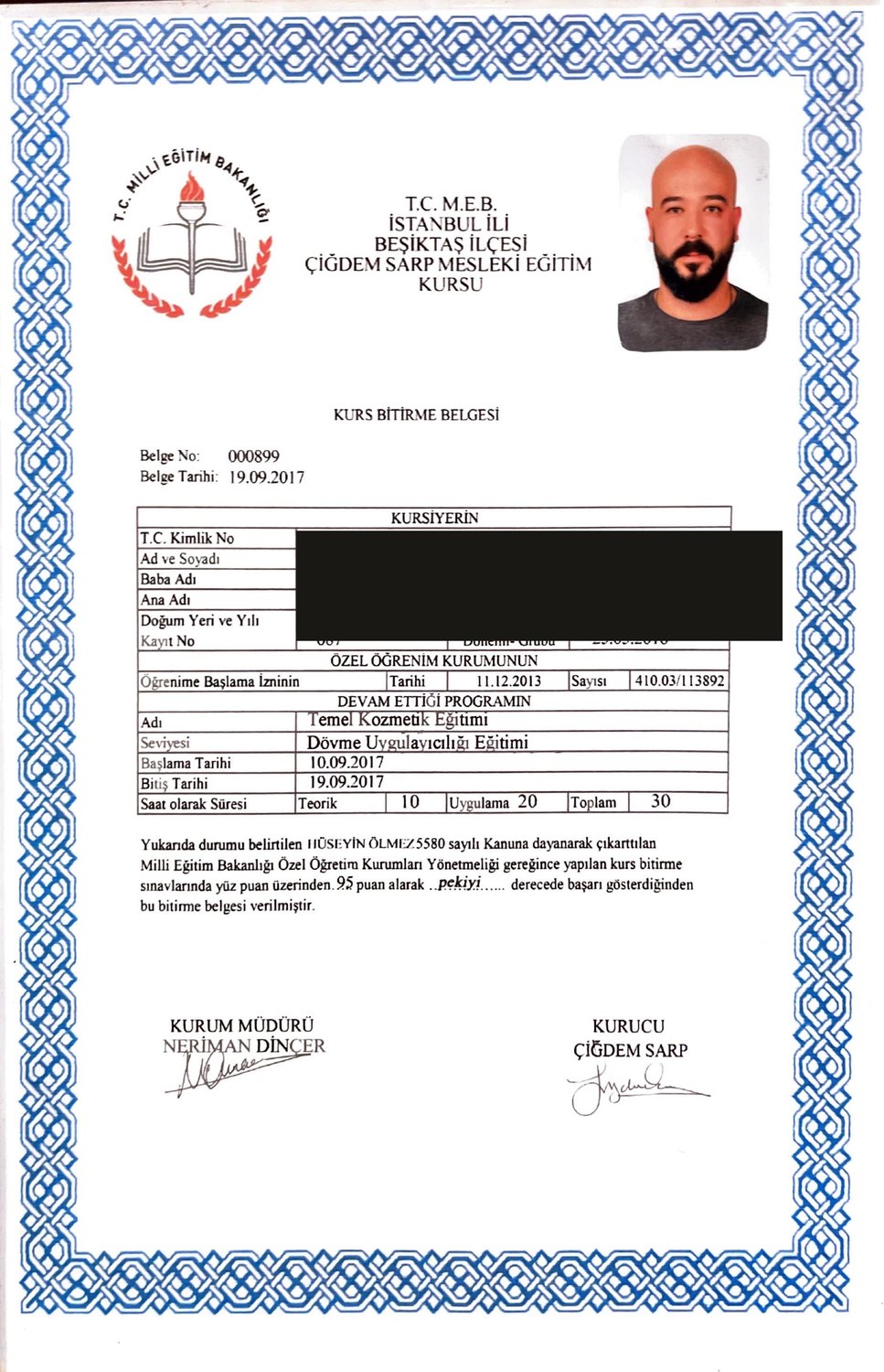 Dövme Uygulayıcılığı Eğitimi — T.C. Millî Eğitim Bakanlığı